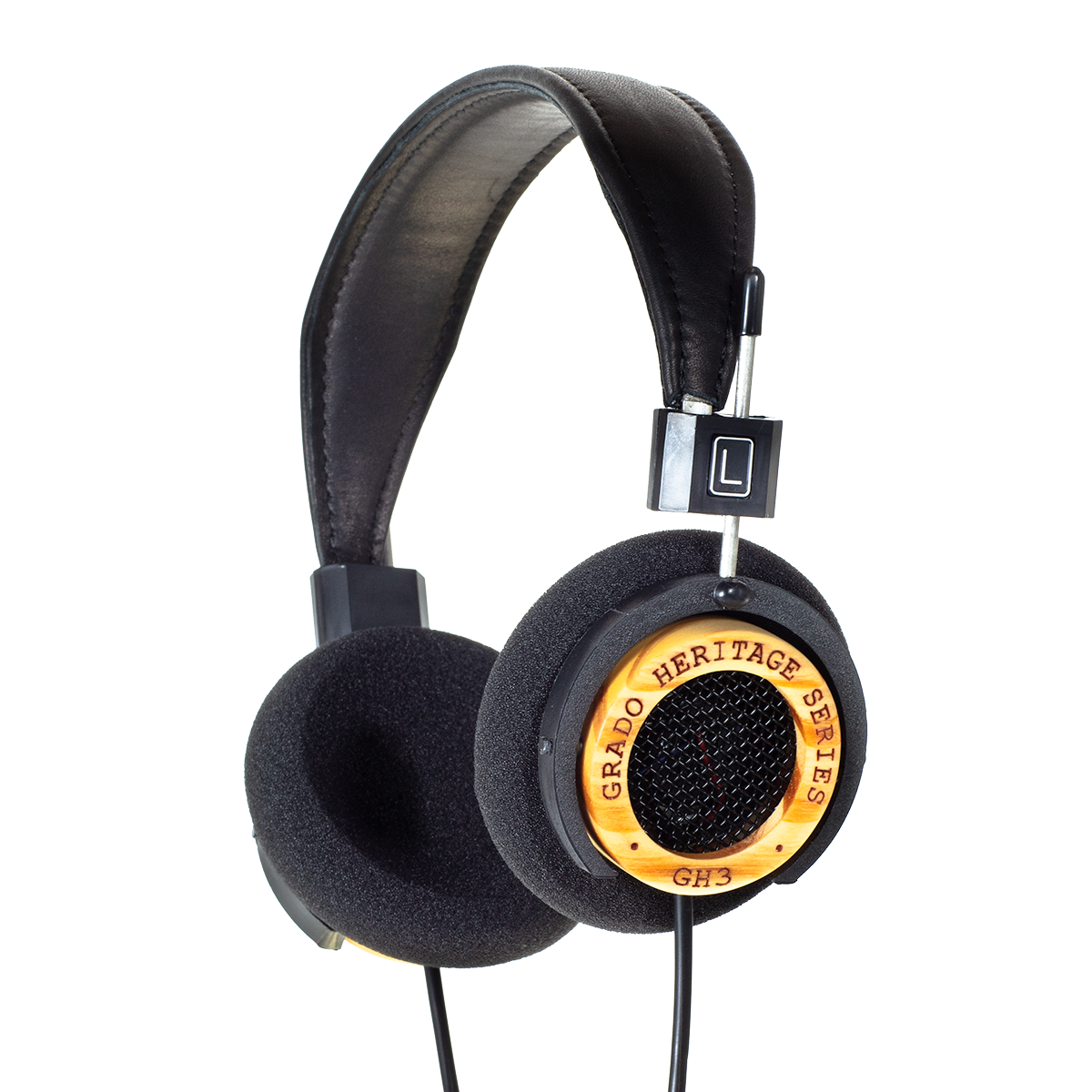 3/4 view photo of GH3 headphones on a white background
