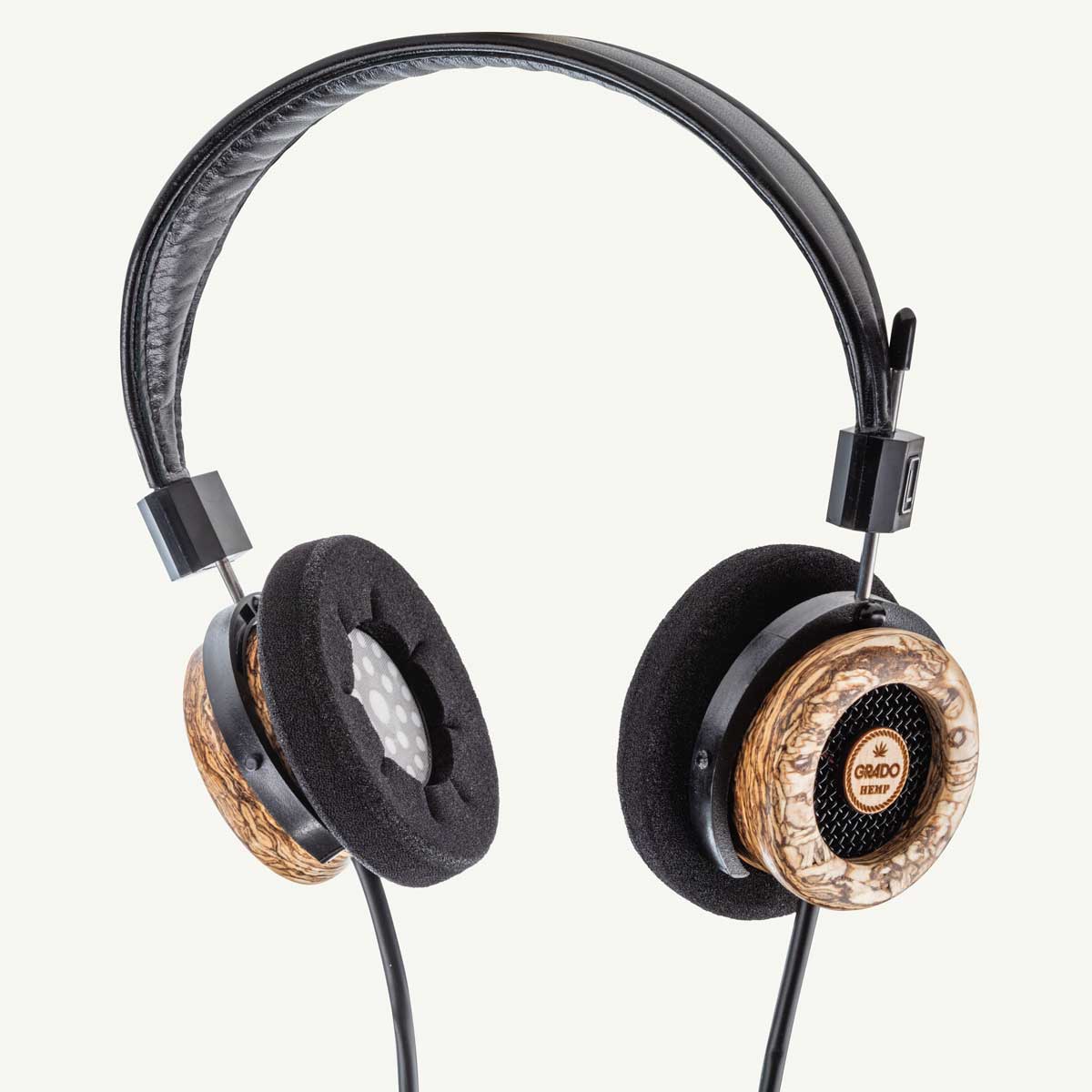 3/4 view photo of the Hemp Headphones on a transparent background